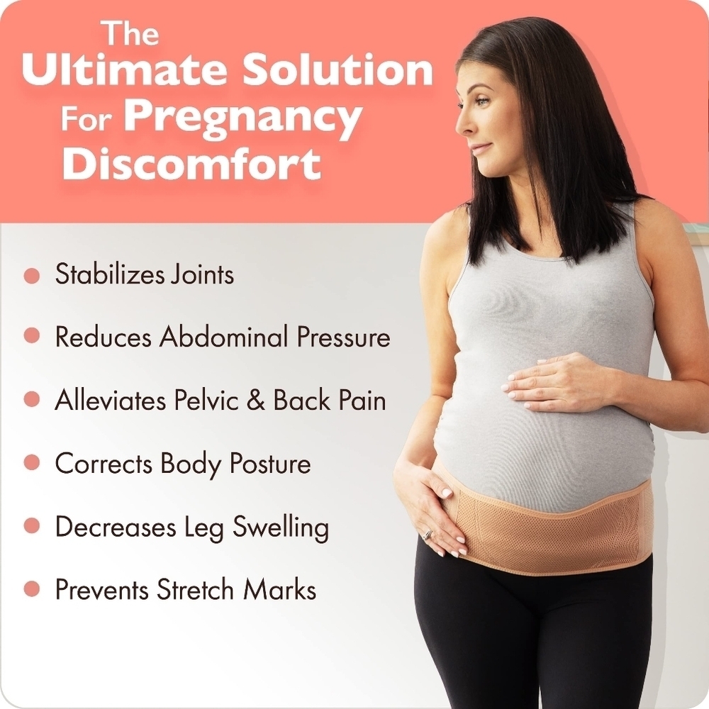 Belly Support Band for Abdomen, Pelvic, Waist, Back Pain (Beige) Pregnancy Must